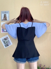 Áo kiểu BIGSIZE babydoll che bụng Tay Xanh - 16835