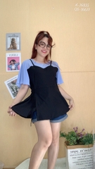 Áo kiểu BIGSIZE babydoll che bụng Tay Xanh - 16835