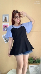 Áo kiểu BIGSIZE babydoll che bụng Tay Xanh - 16835