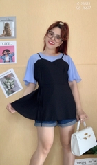 Áo kiểu BIGSIZE babydoll che bụng Tay Xanh - 16835