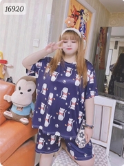 Đồ bộ mặc nhà BIG SIZE hoạ tiết Mèo SS-DAI- 00243- 16920