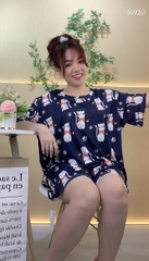 Đồ bộ mặc nhà BIG SIZE hoạ tiết Mèo SS-DAI- 00243- 16920