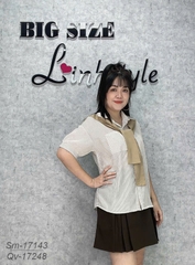 Áo Sơ mi BIGSIZE Thuỷ Thủ Sọc - NÂU