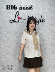 Áo Sơ mi BIGSIZE Thuỷ Thủ Sọc - NÂU