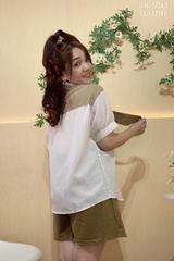Áo Sơ mi BIGSIZE Thuỷ Thủ Sọc - NÂU
