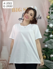 17312 A.Thun cổ tròn 00189 trơn TRẮNG