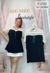 Áo Kiểu BIGSIZE Peplum cổ V 17585