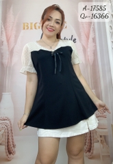 Áo Kiểu BIGSIZE Peplum cổ V 17585