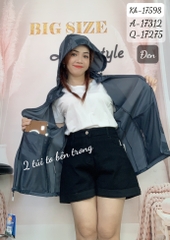 Khoác chống nắng BIGSIZE chống tia UV UPF 40+ Quảng Châu loại 1. Unisex - 17598 - Đen