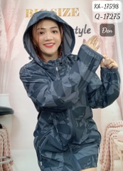 Khoác chống nắng BIGSIZE chống tia UV UPF 40+ Quảng Châu loại 1. Unisex - 17598 - Đen