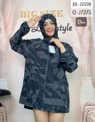 Khoác chống nắng BIGSIZE chống tia UV UPF 40+ Quảng Châu loại 1. Unisex - 17598 - Đen