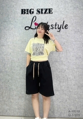 Quần jean short đùi BIG SIZE QC sọt lưng thun chất co giãn mặc ngang gối - 17875 - #3177 - ĐEN