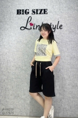 Quần jean short đùi BIG SIZE QC sọt lưng thun chất co giãn mặc ngang gối - 17875 - #3177 - ĐEN