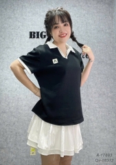 Áo Polo BIGSIZE Quảng Châu logo chữ A chất đẹp - ĐEN