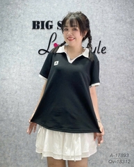 Áo Polo BIGSIZE Quảng Châu logo chữ A chất đẹp - ĐEN