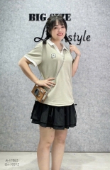 Áo Polo BIGSIZE Quảng Châu logo chữ A chất đẹp -  XANH