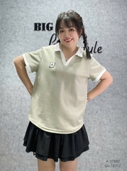 Áo Polo BIGSIZE Quảng Châu logo chữ A chất đẹp -  XANH