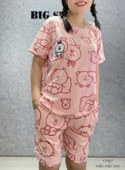 KHÔNG - Bộ đùi BIGSIZE QCCC thun cotton mịn đẹp loại 1 thấm hút mồ hôi tốt Tho- BROWN Ss.DAI - 17897 - HỒNG