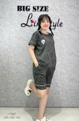 KHÔNG - Bộ đùi BIGSIZE QCCC thun cotton mịn đẹp loại 1 thấm hút mồ hôi tốt Tho- BROWN Ss.DAI - 17897- XÁM