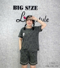 KHÔNG - Bộ đùi BIGSIZE QCCC thun cotton mịn đẹp loại 1 thấm hút mồ hôi tốt Tho- BROWN Ss.DAI - 17897- XÁM