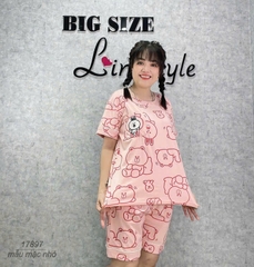 KHÔNG - Bộ đùi BIGSIZE QCCC thun cotton mịn đẹp loại 1 thấm hút mồ hôi tốt Tho- BROWN Ss.DAI - 17897 - HỒNG