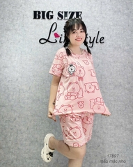 KHÔNG - Bộ đùi BIGSIZE QCCC thun cotton mịn đẹp loại 1 thấm hút mồ hôi tốt Tho- BROWN Ss.DAI - 17897 - HỒNG