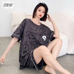 KHÔNG - Bộ đùi BIGSIZE QCCC thun cotton mịn đẹp loại 1 thấm hút mồ hôi tốt Tho- BROWN Ss.DAI - 17897- XÁM