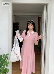 17911 D.polo dài Nơ-00414-  HỒNG