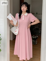 17911 D.polo dài Nơ-00414-  HỒNG