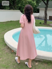 17911 D.polo dài Nơ-00414-  HỒNG