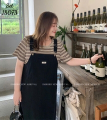 NEW.10- 18073 SY. Set A.sọc + yếm 00560 ĐEN