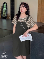 NEW.10- 18073 SY. Set A.sọc + yếm 00560 ĐEN