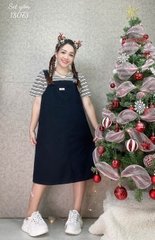 NEW.10- 18073 SY. Set A.sọc + yếm 00560 ĐEN