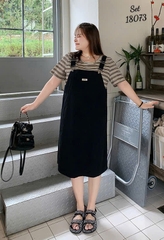 NEW.10- 18073 SY. Set A.sọc + yếm 00560 ĐEN