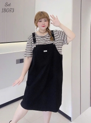 NEW.10- 18073 SY. Set A.sọc + yếm 00560 ĐEN