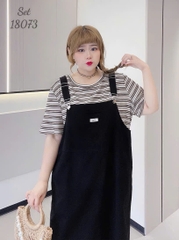 NEW.10- 18073 SY. Set A.sọc + yếm 00560 ĐEN