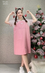 NEW.10- 18073 SY. Set A.sọc + yếm 00560 HỒNG