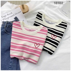 S-0020--18102 A. Sọc 00288 thêu tim - ĐEN