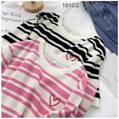 S-0020--18102 A. Sọc 00288 thêu tim - ĐEN