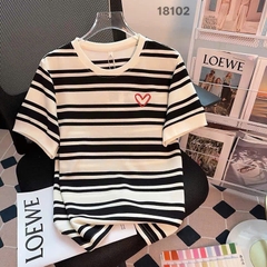 S-0020--18102 A. Sọc 00288 thêu tim - ĐEN