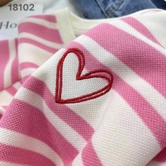 S-0020--18102 A. Sọc 00288 thêu tim - HỒNG