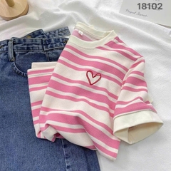 S-0020--18102 A. Sọc 00288 thêu tim - HỒNG