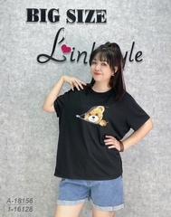 SALE-- Áo thun BIGSIZE Quảng Châu size LỚN size ĐẠI hình G- k.éo lạ mắt - 18156 - Đen