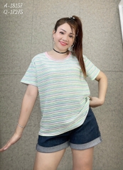 18157 - Áo thun sọc 00288 XANH