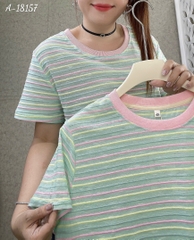 18157 - Áo thun sọc 00288 XANH