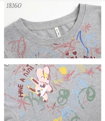 18160 Áo CropRop Tho- MINI XÁM