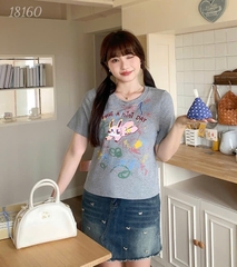 18160 Áo CropRop Tho- MINI XÁM