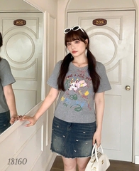 18160 Áo CropRop Tho- MINI XÁM