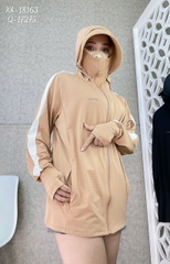 18163 - Khoác nắng tay sọc 00315 NÂU