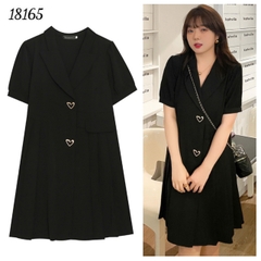 Đầm Vest BIGSIZE đi tiệc sang tong thiết kế 2 nút kiểu hình Tim sang trọng dáng A che bụng - 18165 - tiec